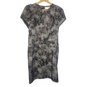 Bensoni gray and black abstract print stricture dress women size 8 Gossip Girl